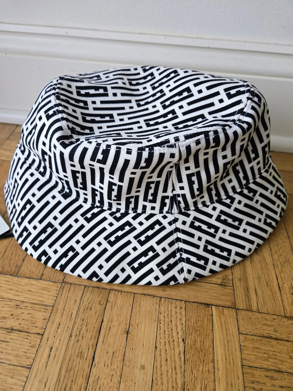Brand New With Tags Fendi Black & White Monogram Bucket Hat